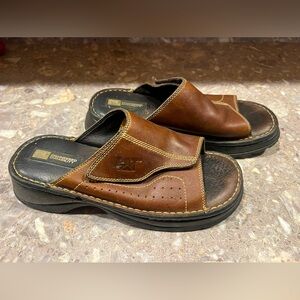 CAT Engineered Durability  Leather Velcro Slip on Sandal